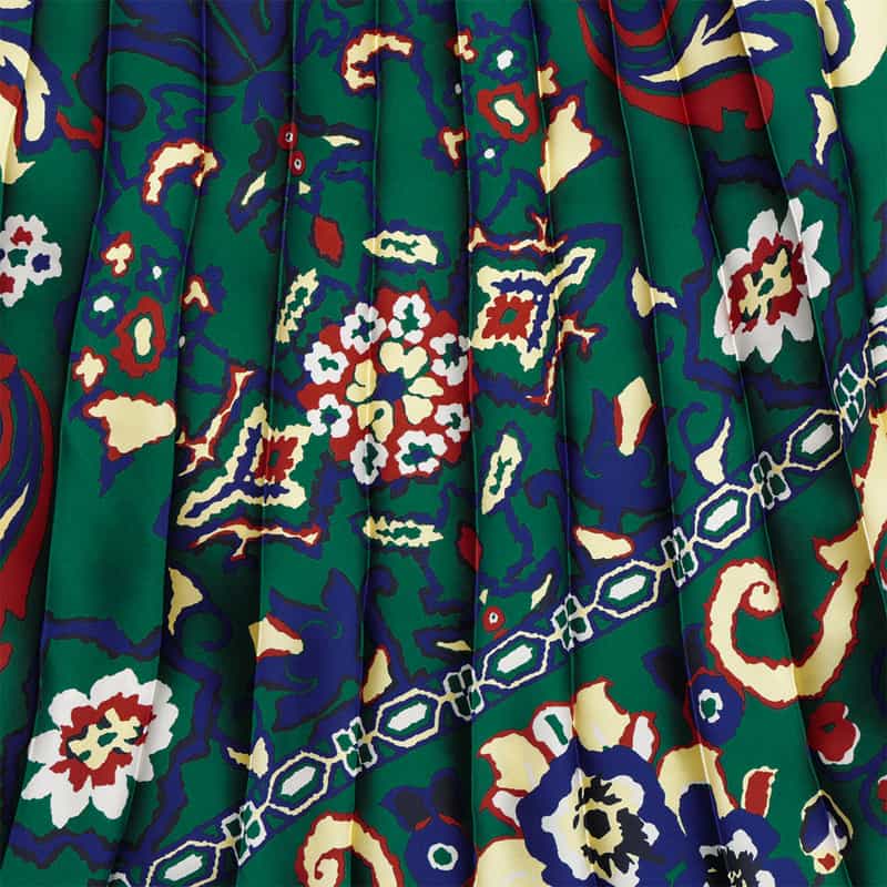 SACAI SACAI＜サカイ＞ フローラル柄プリーツスカート GREEN