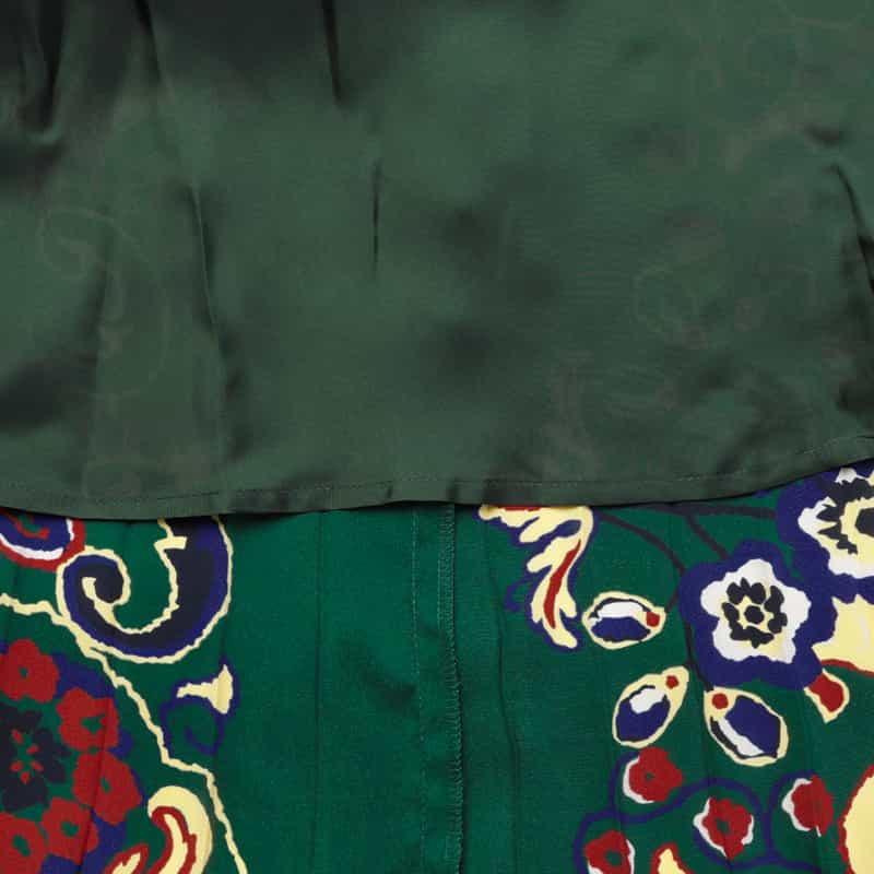 SACAI SACAI＜サカイ＞ フローラル柄プリーツスカート GREEN