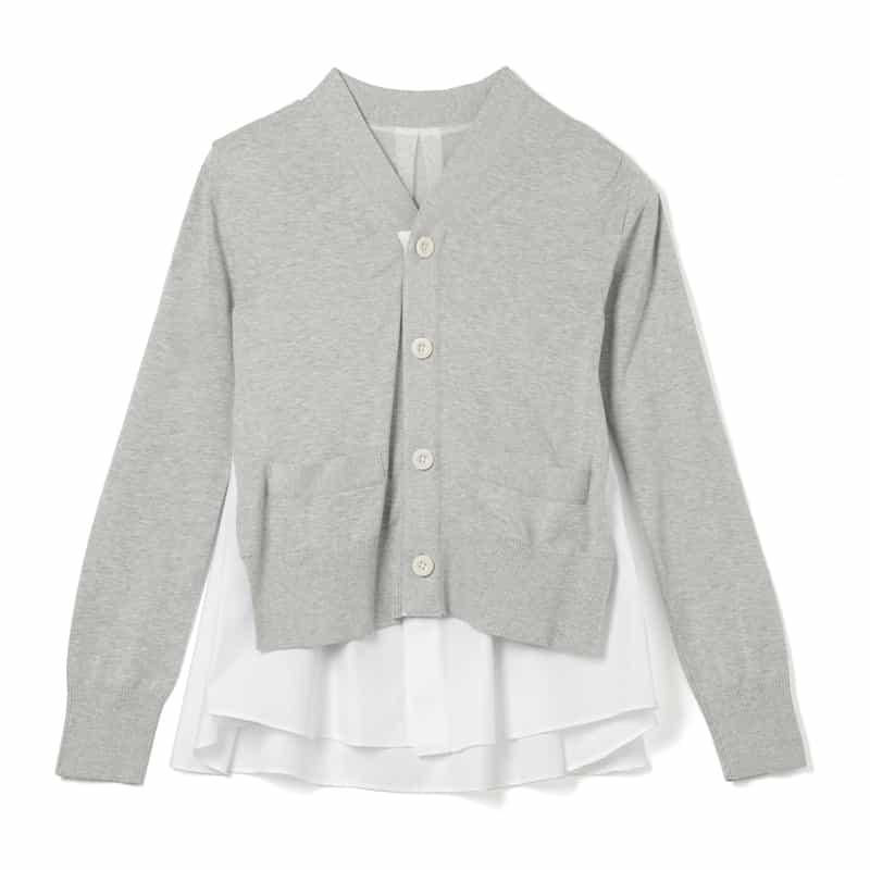 SACAI SACAI＜サカイ＞ コンビネーションカーディガン LIGHT GRAY