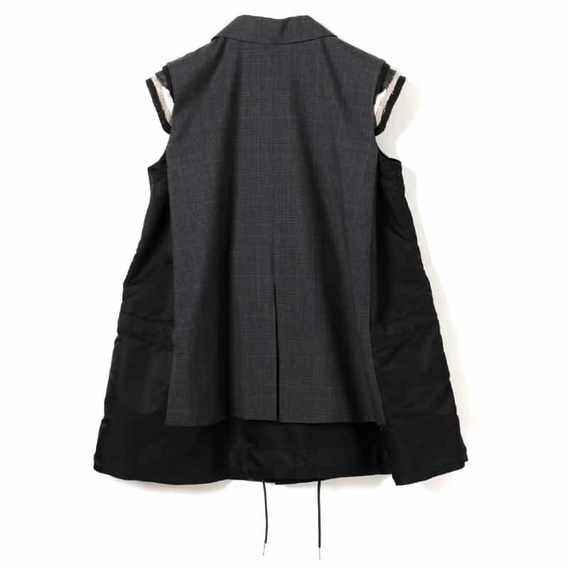 SACAI SACAI＜サカイ＞チェック柄テーラードベスト GRAY