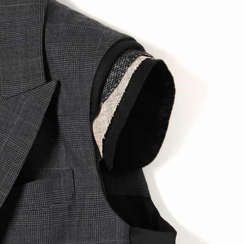 SACAI SACAI＜サカイ＞チェック柄テーラードベスト GRAY