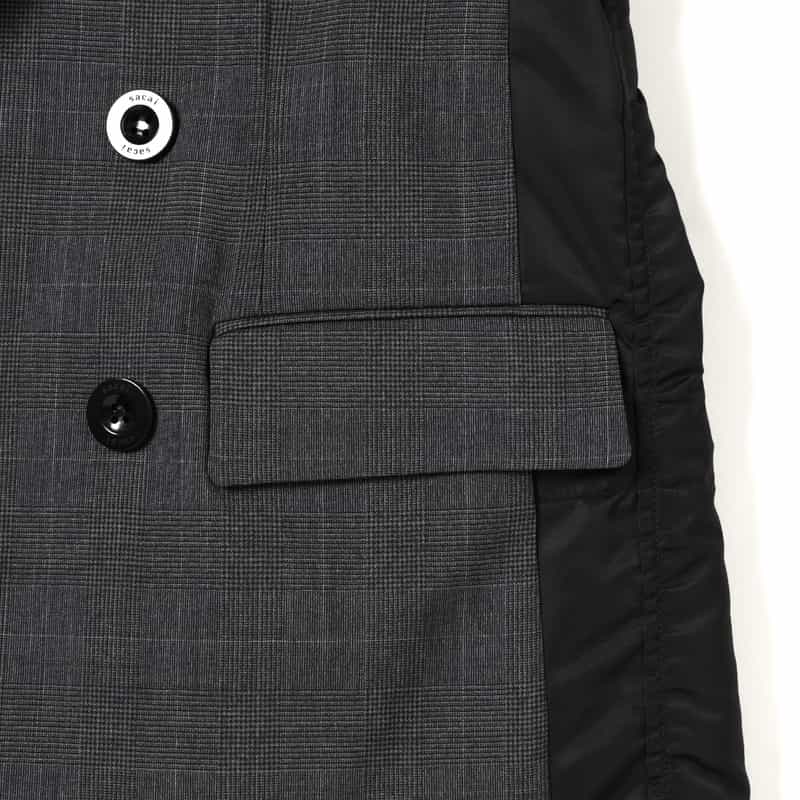 SACAI SACAI＜サカイ＞チェック柄テーラードベスト GRAY
