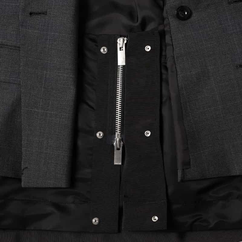 SACAI SACAI＜サカイ＞チェック柄テーラードベスト GRAY