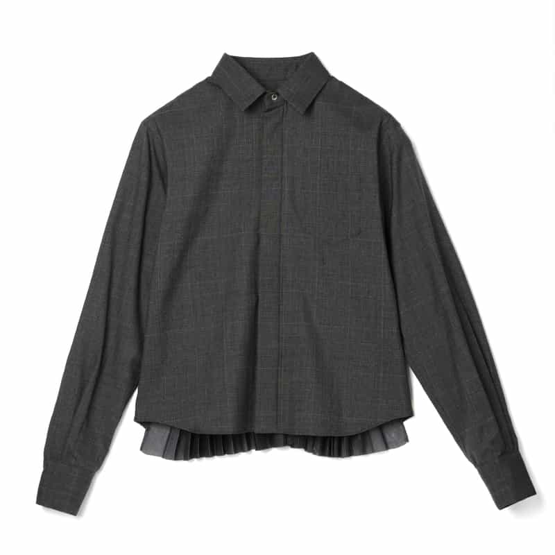 SACAI SACAI＜サカイ＞ チェック柄カジュアルシャツ GRAY