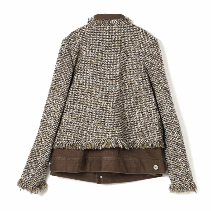 SACAI SACAI＜サカイ＞コンビネーション ツイードジャケット BROWN