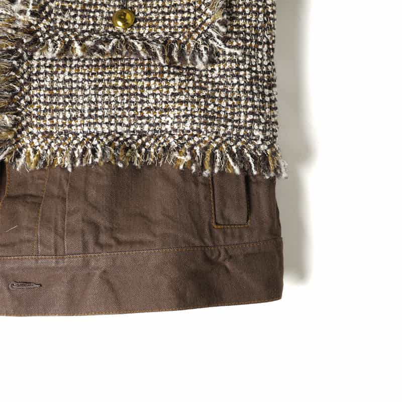 SACAI SACAI＜サカイ＞コンビネーション ツイードジャケット BROWN