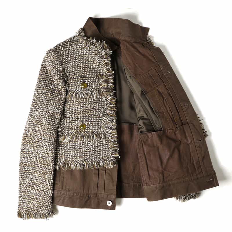 SACAI SACAI＜サカイ＞コンビネーション ツイードジャケット BROWN
