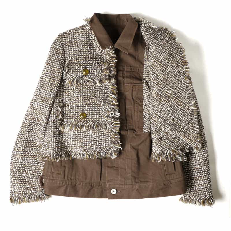 SACAI SACAI＜サカイ＞コンビネーション ツイードジャケット BROWN