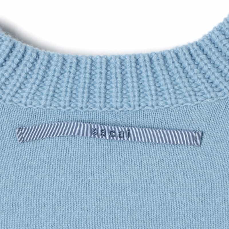 SACAI SACAI＜サカイ＞クルーネックニットプルオーバー LIGHT BLUE