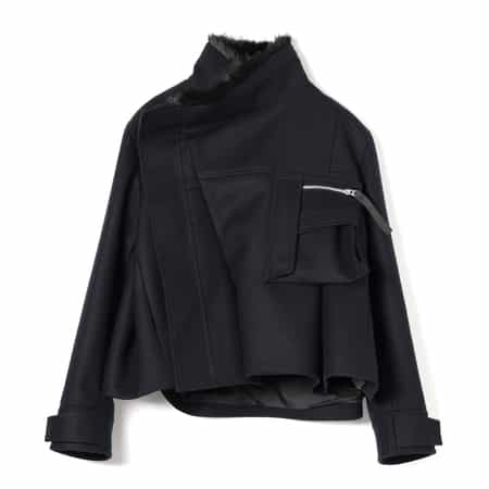 BACCA ウールブルゾン SACAI<サカイ>ファー付ウールブルゾン(2245880)|SACAI