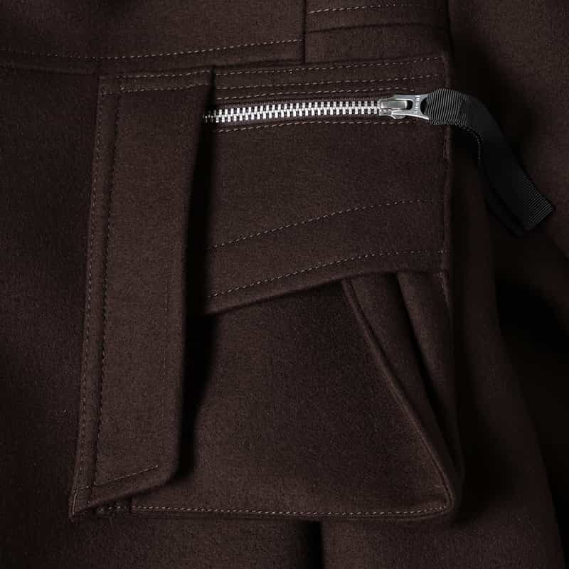 SACAI SACAI＜サカイ＞ファー付ウールブルゾン BROWN