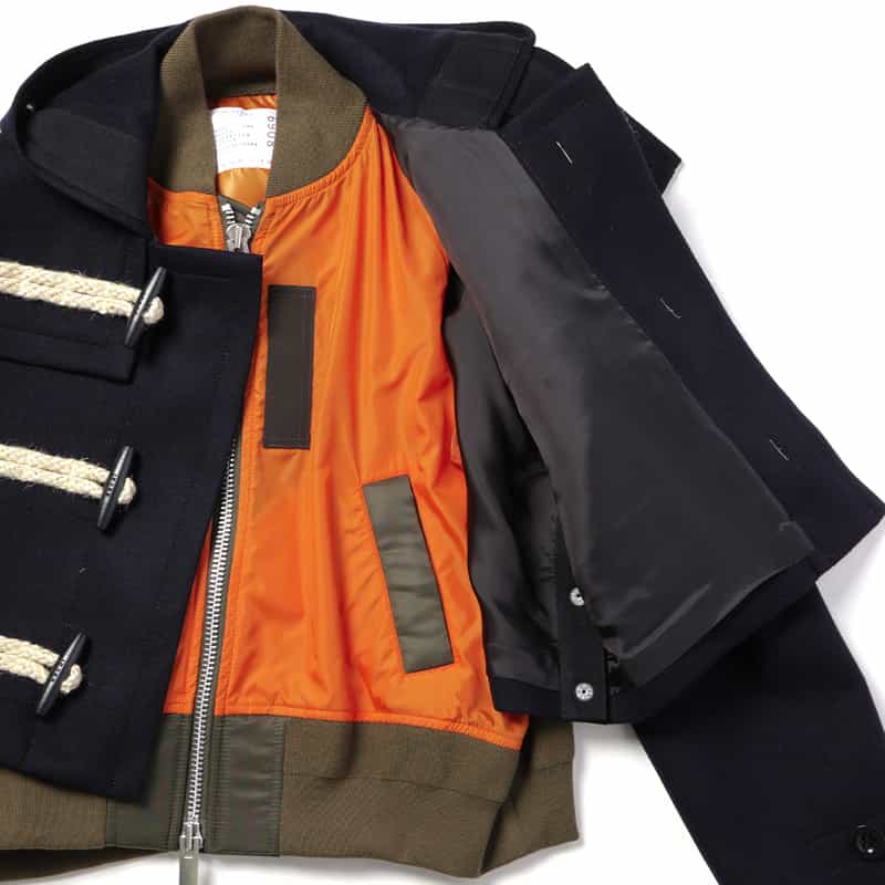 SACAI SACAI＜サカイ＞ショート丈ダッフルコート NAVY