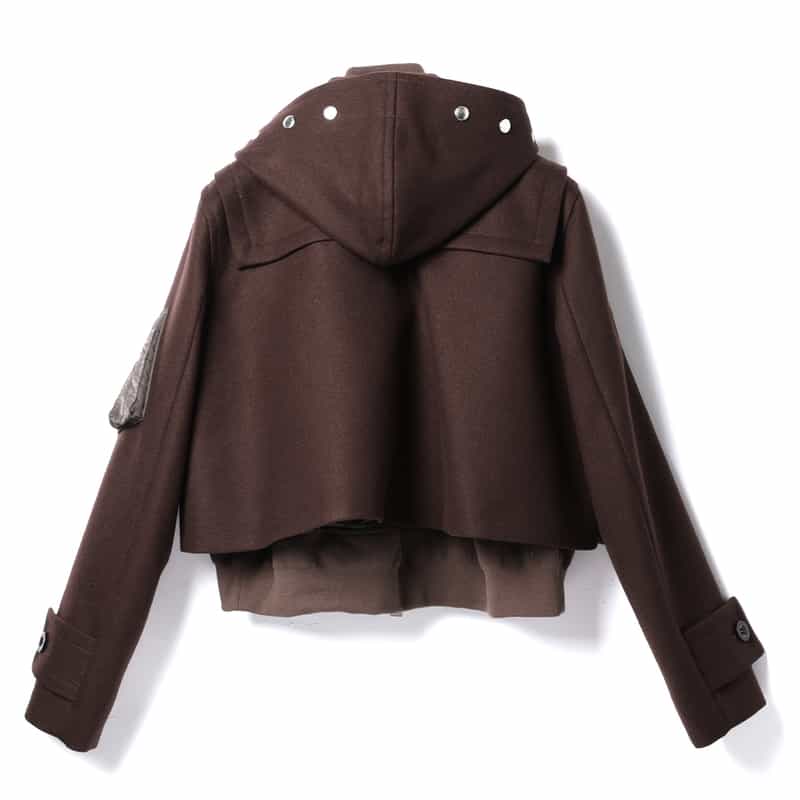 SACAI SACAI＜サカイ＞ショート丈ダッフルコート BROWN