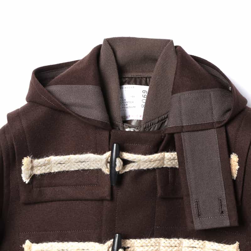 SACAI SACAI＜サカイ＞ショート丈ダッフルコート BROWN