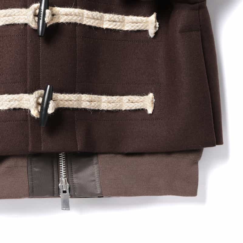 SACAI SACAI＜サカイ＞ショート丈ダッフルコート BROWN