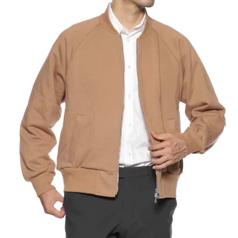 BARNEYS NEW YORK スウェット素材ジップアップブルゾン PINK