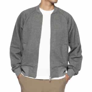 スウェット素材ジップアップブルゾン