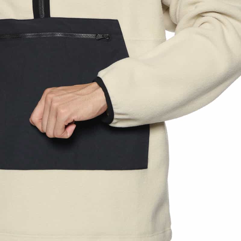 BARNEYS NEW YORK マイクロフリース素材ハーフジップ プルオーバー BEIGE