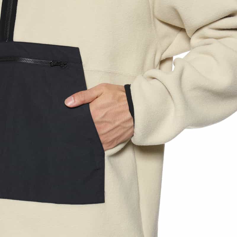 BARNEYS NEW YORK マイクロフリース素材ハーフジップ プルオーバー BEIGE