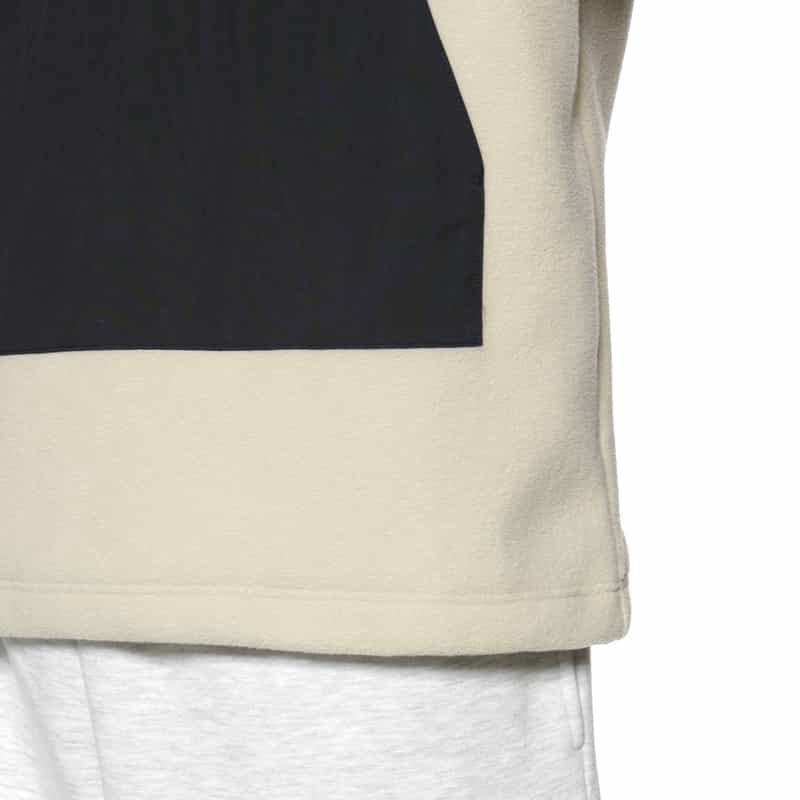 BARNEYS NEW YORK マイクロフリース素材ハーフジップ プルオーバー BEIGE