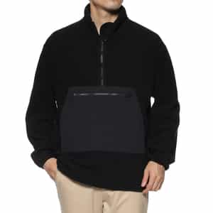 マイクロフリース素材ハーフジップ プルオーバー