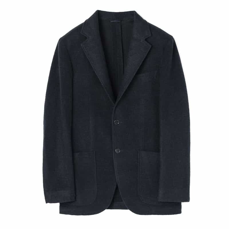 BARNEYS NEW YORK ニットテーラードジャケット NAVY