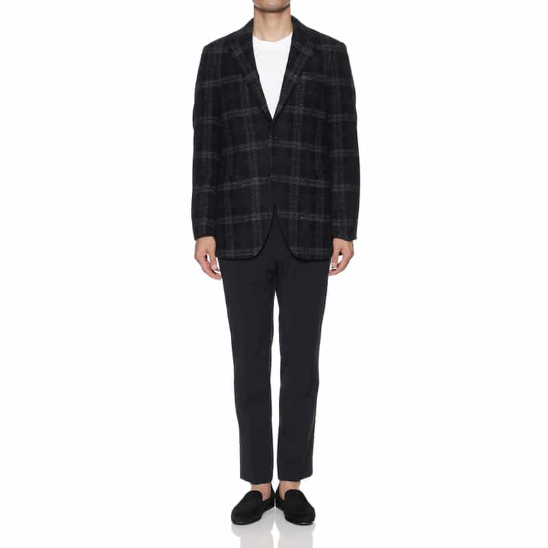 BARNEYS NEW YORK ニットテーラードジャケット NAVY