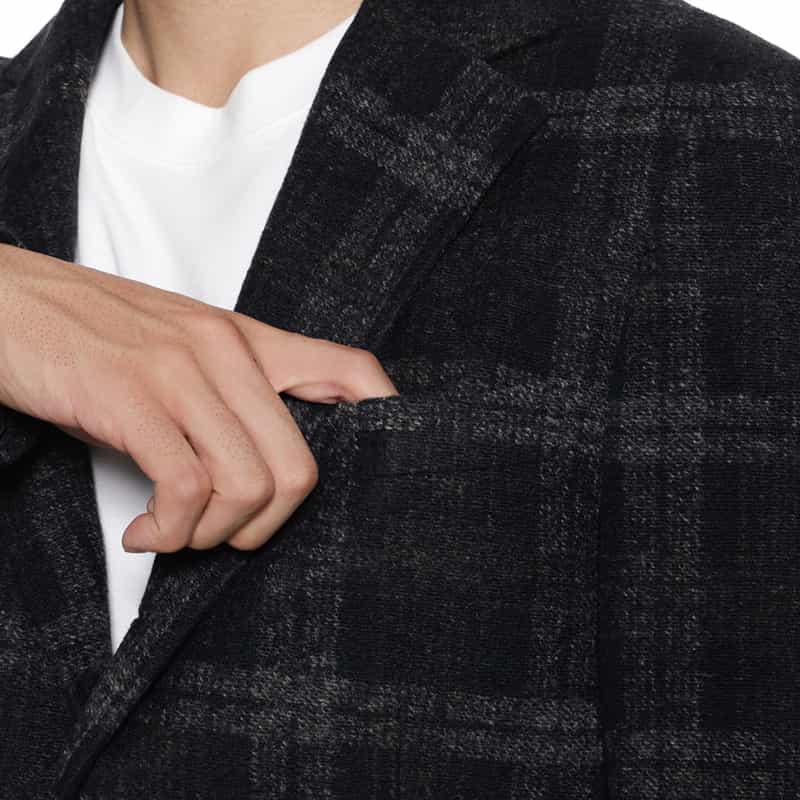 BARNEYS NEW YORK ニットテーラードジャケット NAVY