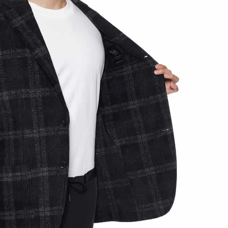 BARNEYS NEW YORK ニットテーラードジャケット NAVY