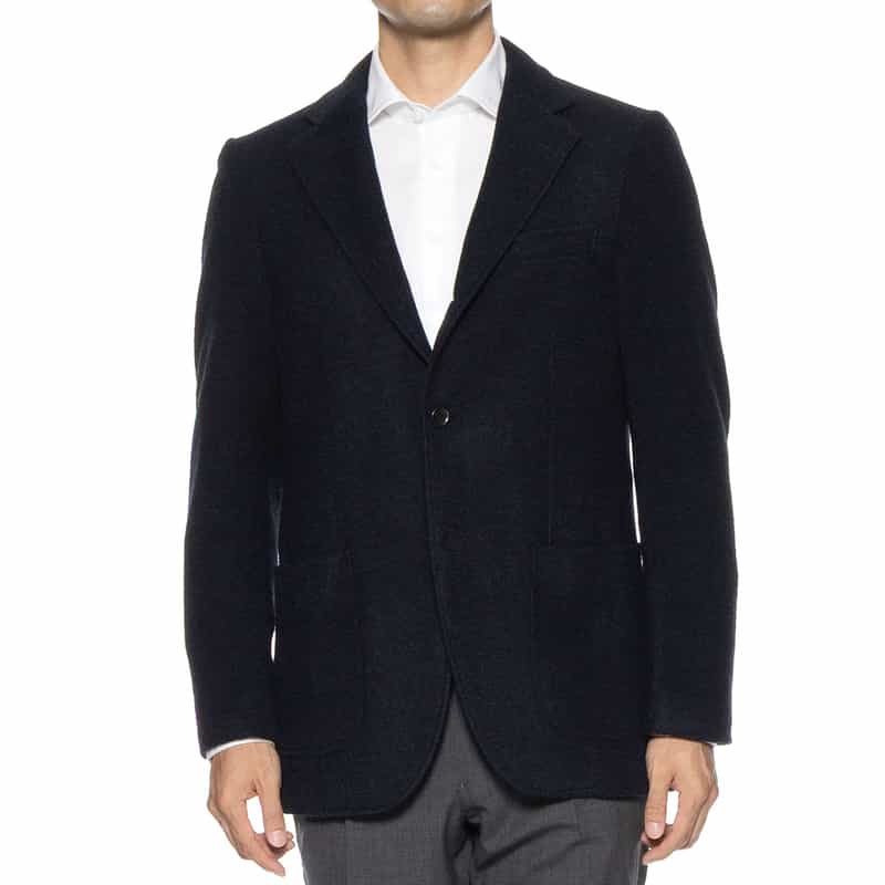BARNEYS NEW YORK ニットテーラードジャケット DARK NAVY