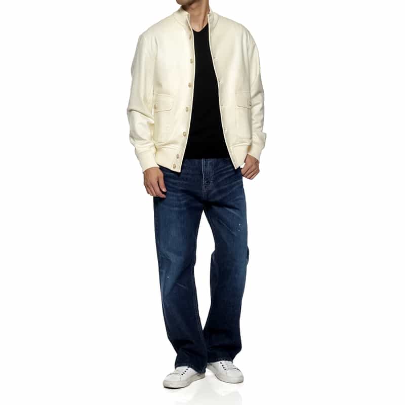 BARNEYS NEW YORK ウール ブルゾン WHITE