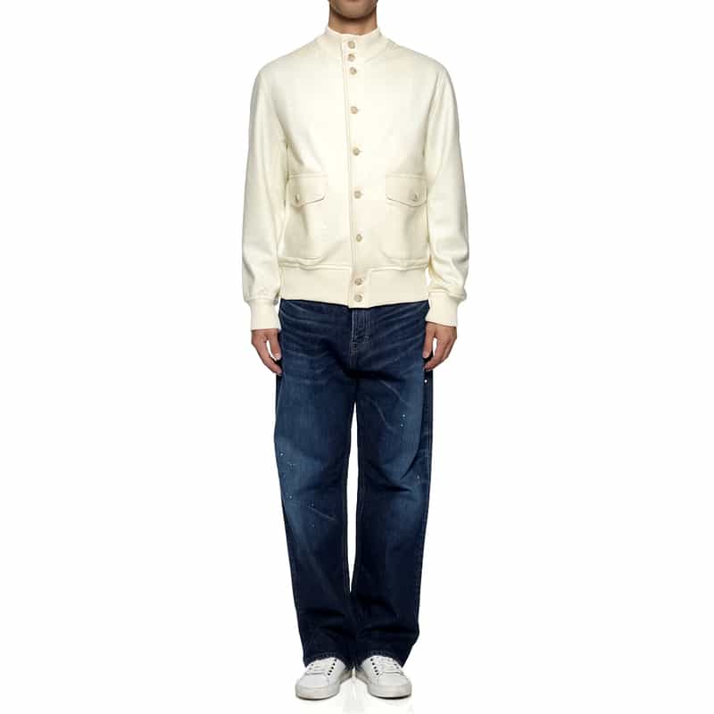 BARNEYS NEW YORK ウール ブルゾン WHITE