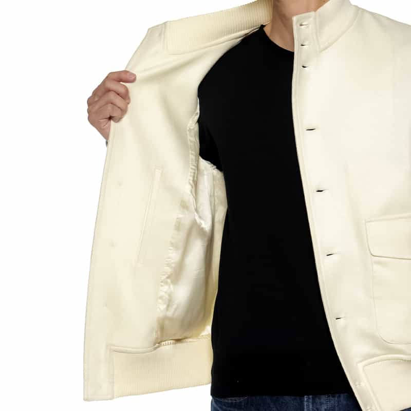 BARNEYS NEW YORK ウール ブルゾン WHITE