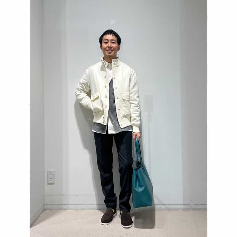 BARNEYS NEW YORK A2型ウールブルゾン WHITE
