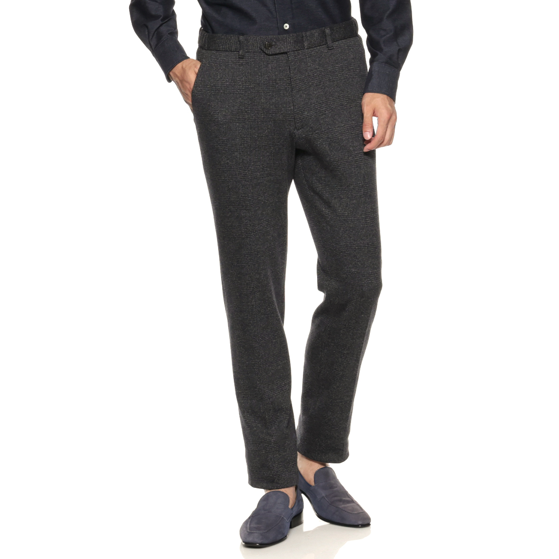 セットアップ グレンチェック柄イージーパンツ