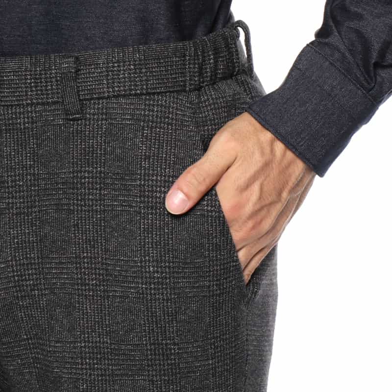 BARNEYS NEW YORK セットアップ グレンチェック柄イージーパンツ DARK GRAY
