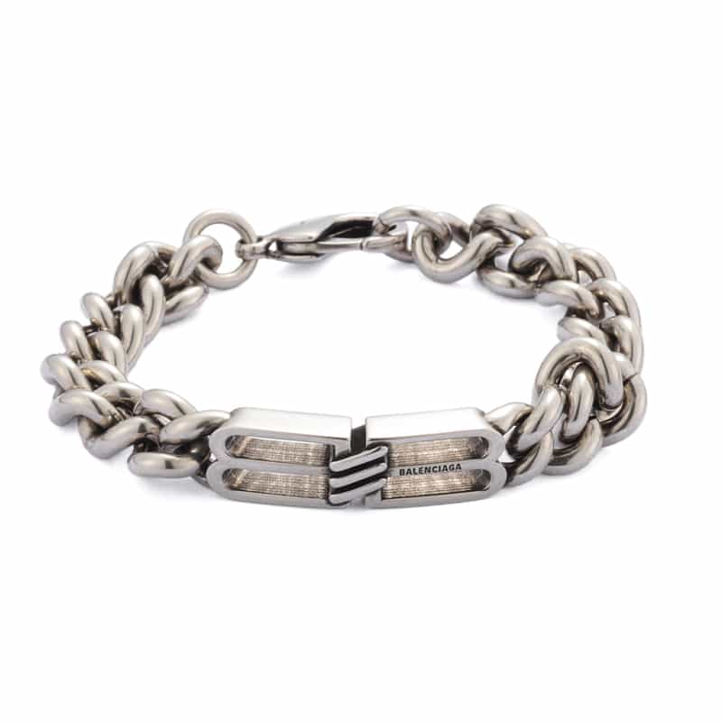 BALENCIAGA BALENCIAGA＜バレンシアガ＞ ロゴ入りブレスレット SILVER