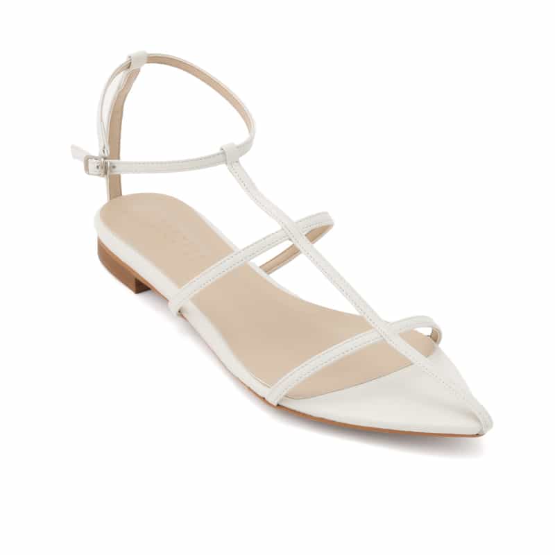 BARNEYS NEW YORK ストラップ付きフラットサンダル WHITE