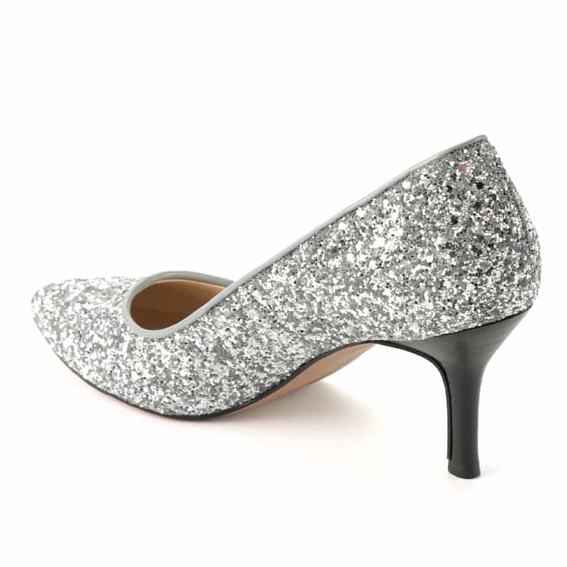 BARNEYS NEW YORK グリッターパンプス SILVER
