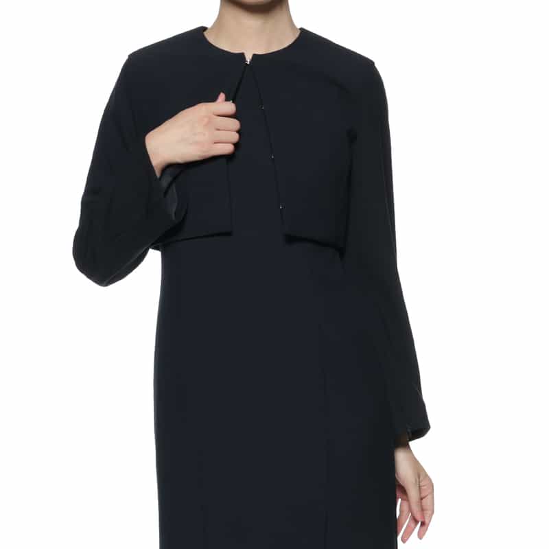 BARNEYS NEW YORK セットアップ ウォッシャブル スリットスリーブ ショートジャケット NAVY