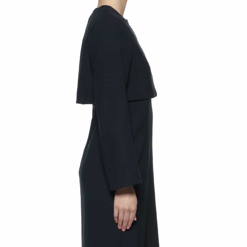 BARNEYS NEW YORK セットアップ ウォッシャブル スリットスリーブ ショートジャケット NAVY