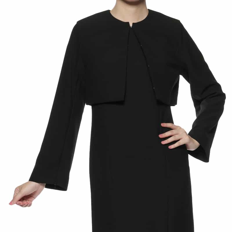 BARNEYS NEW YORK セットアップ ウォッシャブル スリットスリーブ ショートジャケット BLACK