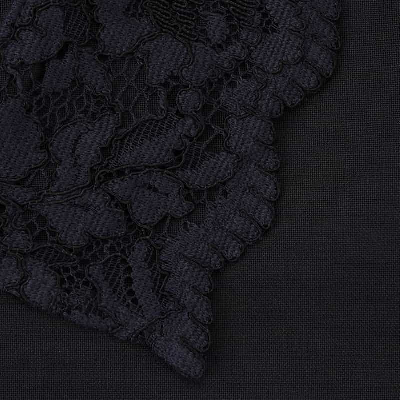 BARNEYS NEW YORK ウォッシャブル レースカラードレス NAVY