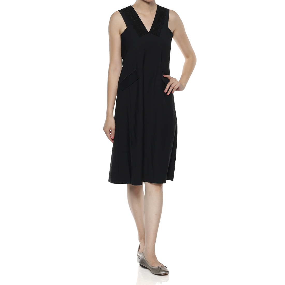 ウォッシャブル レースカラードレス