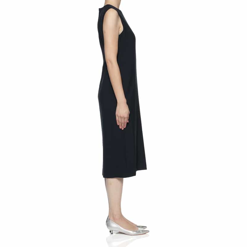 BARNEYS NEW YORK セットアップ ウォッシャブル クルーネックタイトドレス NAVY