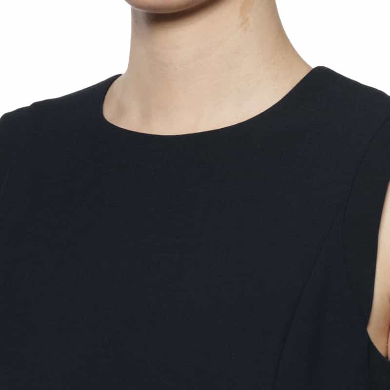 BARNEYS NEW YORK セットアップ ウォッシャブル クルーネックタイトドレス NAVY