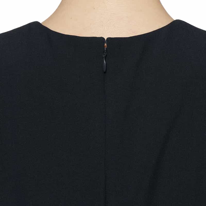 BARNEYS NEW YORK セットアップ ウォッシャブル クルーネックタイトドレス NAVY