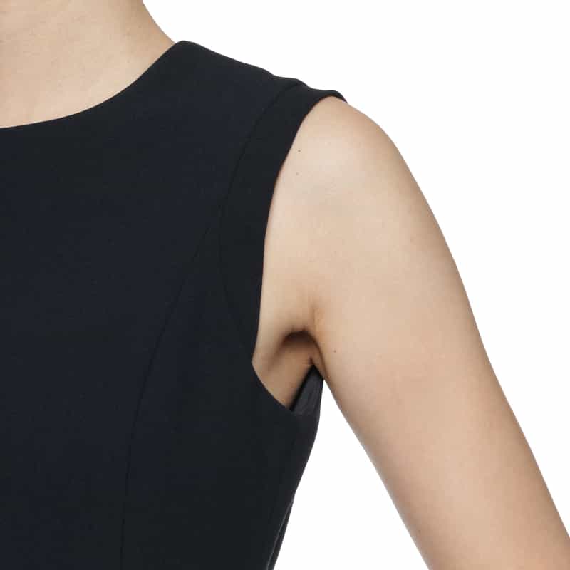 BARNEYS NEW YORK セットアップ ウォッシャブル クルーネックタイトドレス NAVY