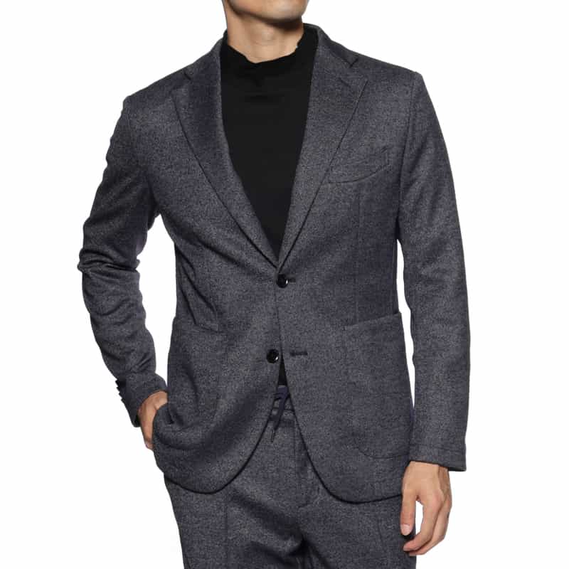 BARNEYS NEW YORK セットアップ ジャージー素材イージージャケット NAVY