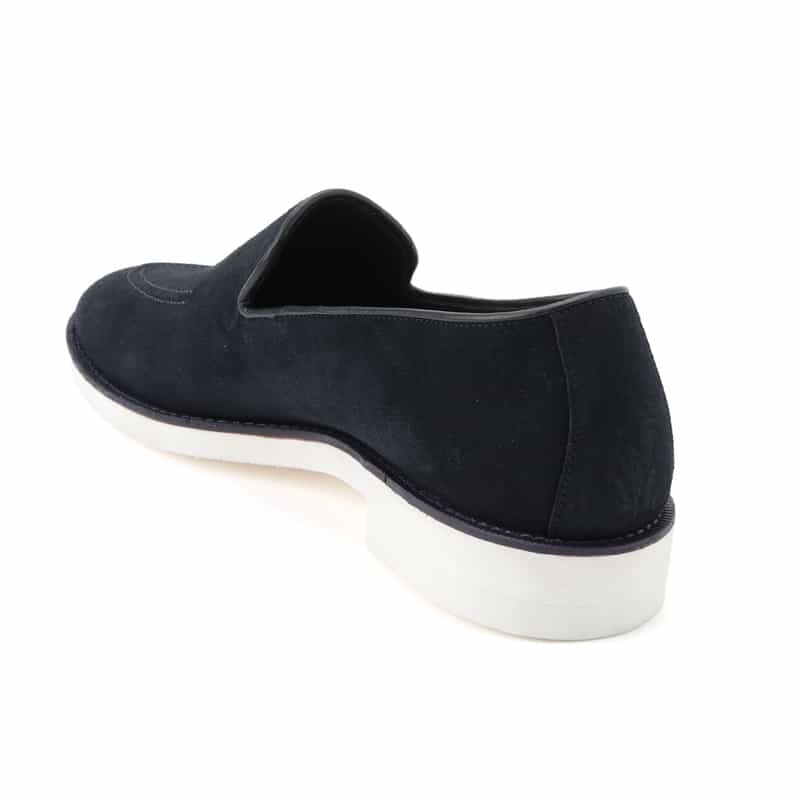 WH WH＜ダブルエイチ＞ スエードローファー NAVY